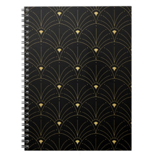 Caderno Espiral Elegante art nouveau, padrão perfeito. Abstrato m