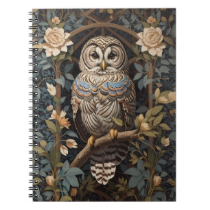 Caderno Espiral Elegante Barred Owl William Morris Inspirou