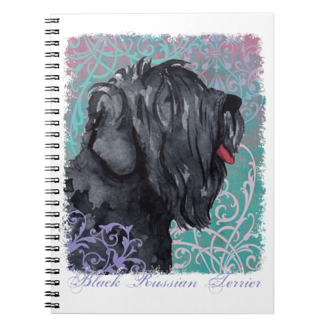 Caderno Espiral Elegante Black Russian Terrier (Frente)