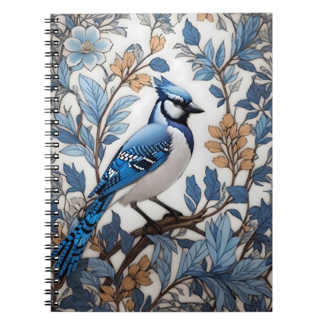 Caderno Espiral Elegante Blue Jay William Morris Inspirou (Frente)
