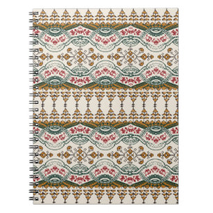 Caderno Espiral Elegante Borda Floral de Boho Étnica