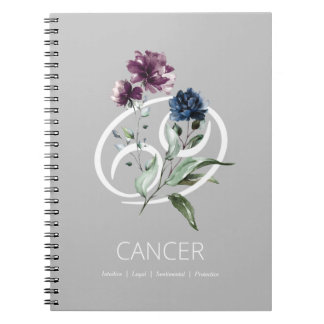 Caderno Espiral Elegante - Cancer de Sinal Zodiac Star