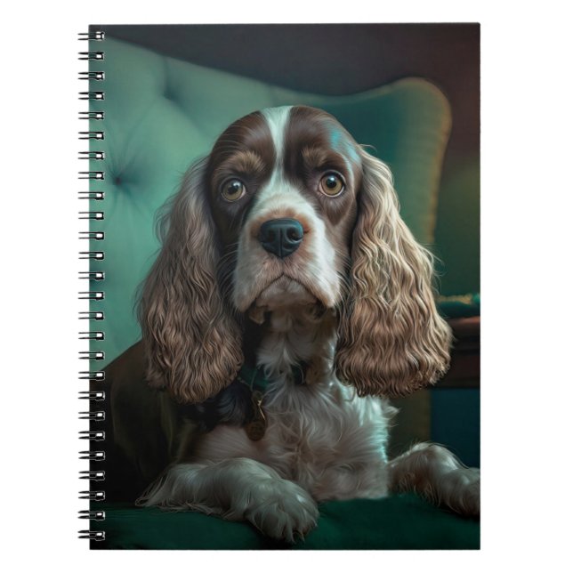 Caderno Espiral Elegante Cocker Spaniel Classic, Design (Frente)