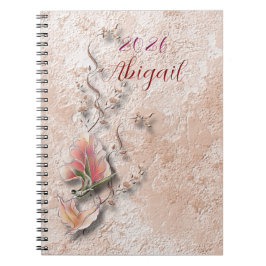 Caderno espiral elegante com relevo na natureza