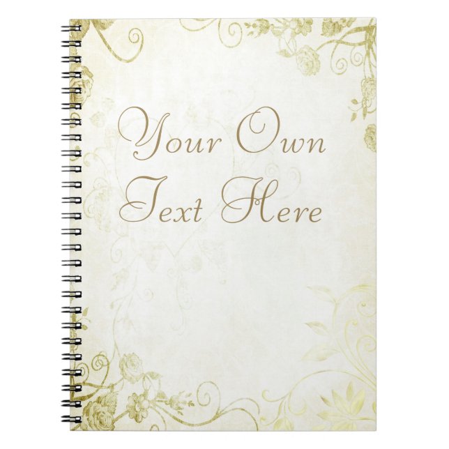 Caderno Espiral Elegante Dourado (Frente)