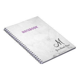 Caderno Espiral Elegante e Funcional Nome Personalizado Mármore Br