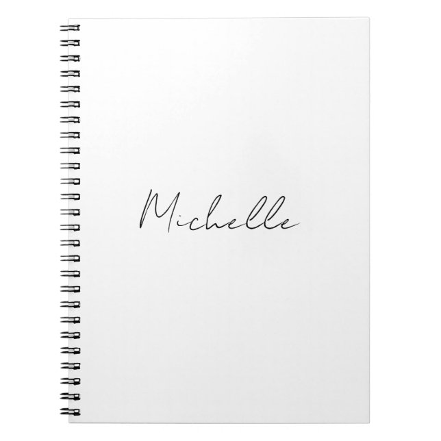Caderno Espiral Elegante Estilo de Letra Adicione Seu Nome (Frente)