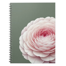 Caderno Espiral Elegante Floral Botânico Verde Salvia Rosa