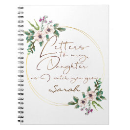 Caderno Espiral Elegante Floral Letters chic design