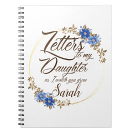 Caderno Espiral Elegante Floral Letters chic design