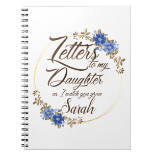 Caderno Espiral Elegante Floral Letters chic design