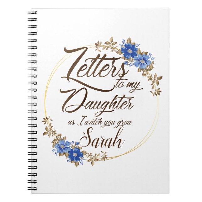 Caderno Espiral Elegante Floral Letters chic design (Frente)
