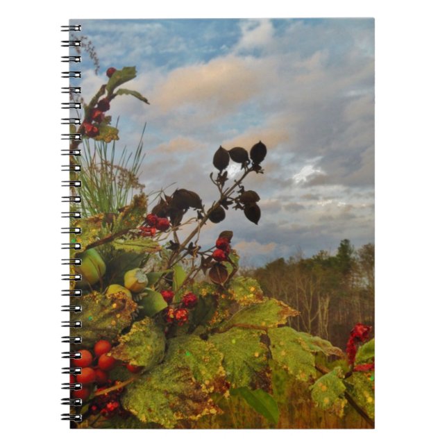 Caderno Espiral Elegante Holly Christmas, (Frente)