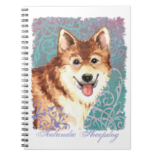 Caderno Espiral Elegante islandês Sheepdog