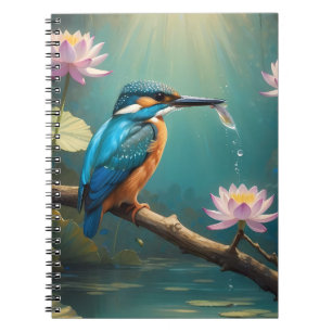 Caderno Espiral Elegante Kingfisher Bird