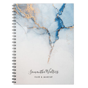 Caderno Espiral Elegante Minimalista Contemporânea Ágata Azul