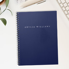 Caderno Espiral Elegante Minimalista Monograma Azul