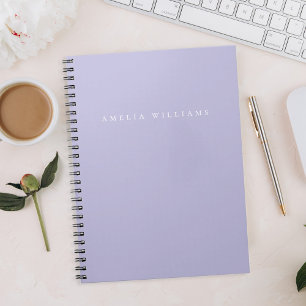 Caderno Espiral Elegante Minimalista Monograma Roxo Lavanda