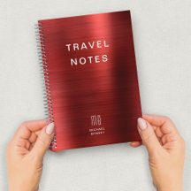 Elegante Monograma Vermelho Viagem