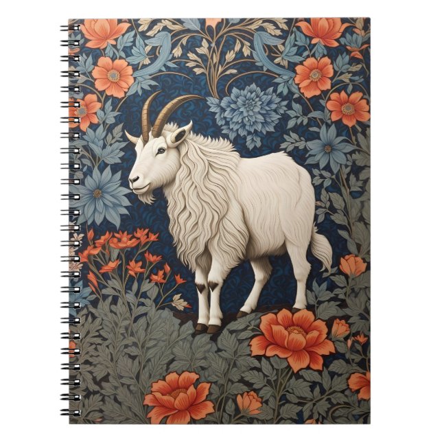 Caderno Espiral Elegante Mountain Goat William Morris Inspirado (Frente)