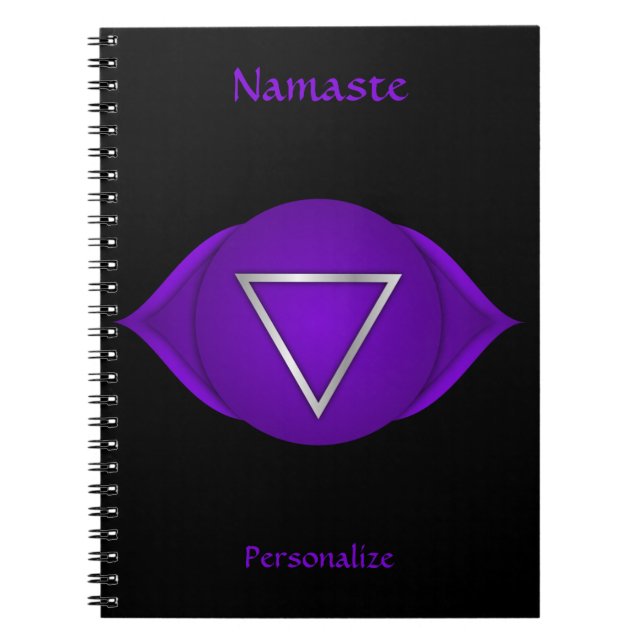 Caderno Espiral Elegante Namaste Indigo Third Eye Chakra (Frente)