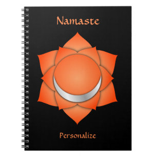 Caderno Espiral Elegante Namaste Orange Sacral Chakra Personalize