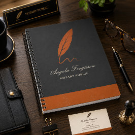 Caderno Espiral Elegante Notário Público em Cobre e Carvão