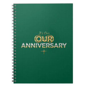 Caderno Espiral Elegante Ouro & Prata É Nosso Aniversário