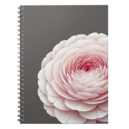 Caderno Espiral Elegante Rosa Carvão Quente Floral Botânico