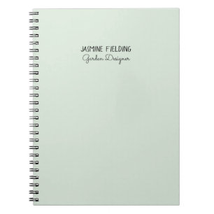 Caderno Espiral Elegante Sage Green Garden Designer Personalizado