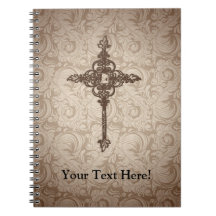 Elegante Scroll Christian Cross w/Swirl Fundo