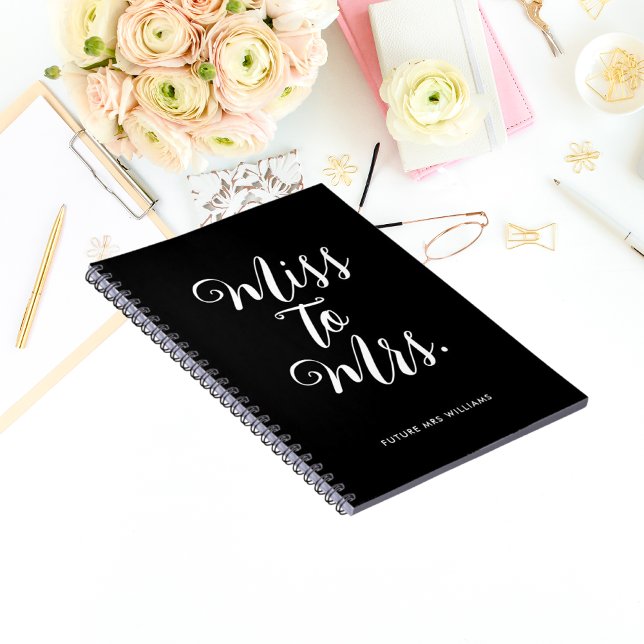 Caderno Espiral Elegante Senhorita para Sra Planejador de Casament (Miss to Mrs notebook is the perfect wedding planning notebook to organise your wedding)
