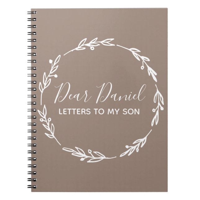 Caderno Espiral Elegante Siena Letters para o meu filho design (Frente)