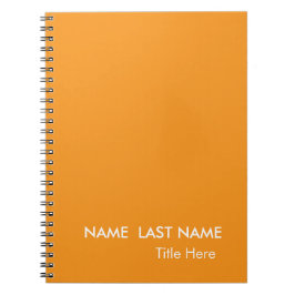 Caderno Espiral Elegante Simples laranja Personalizado
