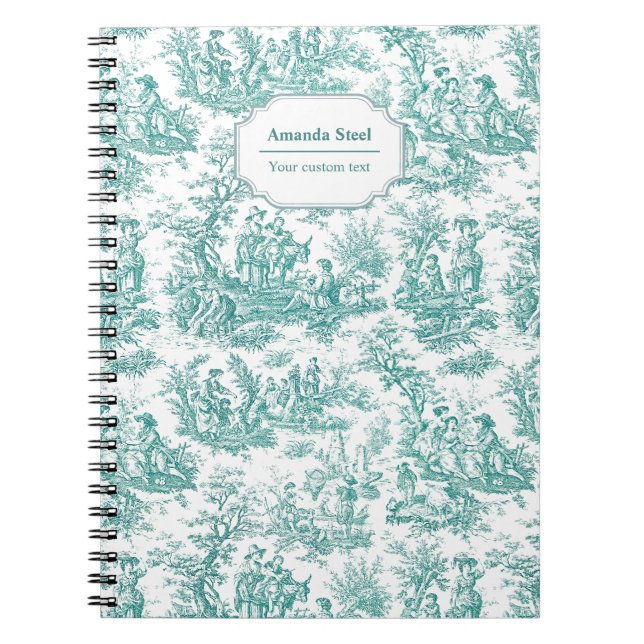 Caderno Espiral Elegante tartaruga-de-jouy (Frente)