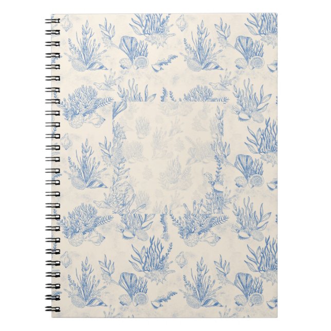 Caderno Espiral Elegante toile azul oceano (Frente)