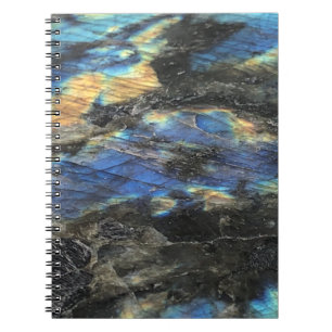 Caderno Espiral Elegante Trendy Chic Labradorite Crystal Stone