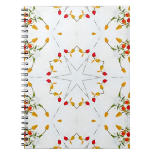 Caderno Espiral Elegante Vintage Floral