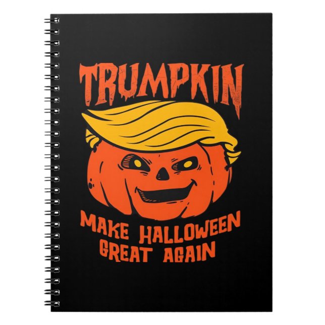 Caderno Espiral Eleição de Abóbora do Halloween Trumpkin (Frente)
