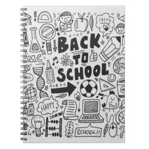 Caderno Espiral elemento da escola de rabiscos de desenhar manual