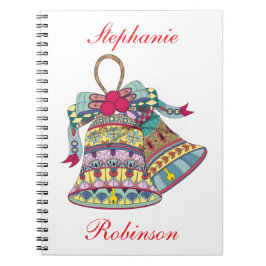 Caderno Espiral Elemento decorativo dos sinos de Natal