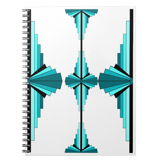 Caderno Espiral Elementos da arte em verde-real (Frente)