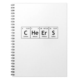 Caderno Espiral Elementos de palavras da mesa periódica da quími