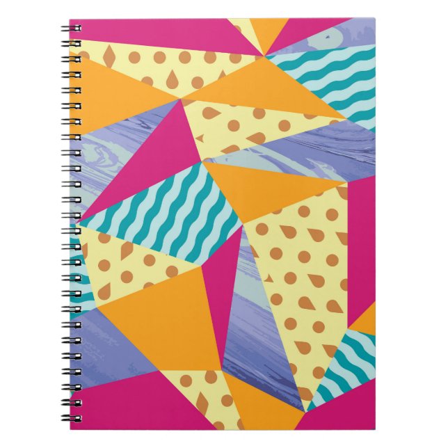 Caderno Espiral Elementos geométricos, abstrato: sem costura decor (Frente)
