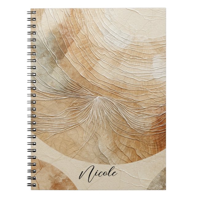 Caderno Espiral Elementos Naturais Neutros Arejados Boêmios Boho (Frente)