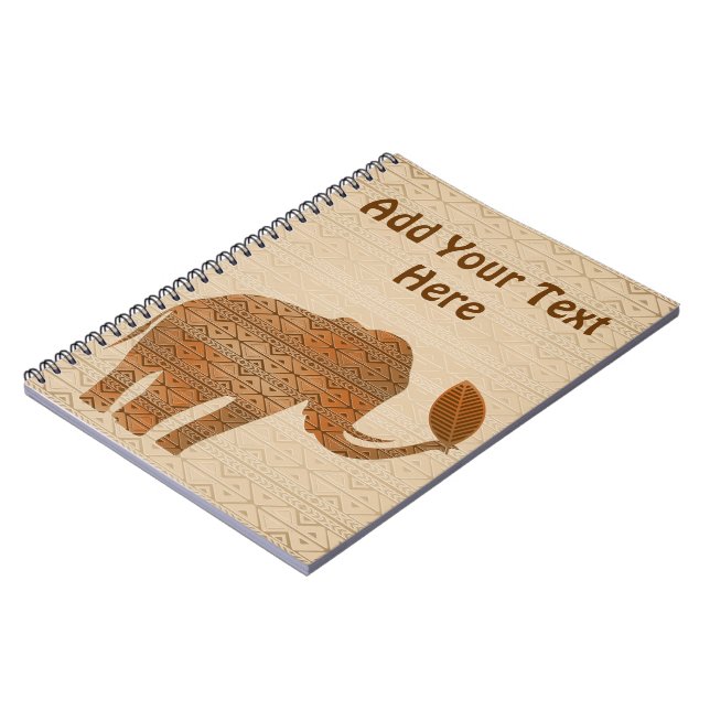 Caderno Espiral Elephant Tribal Art Design Notebook (Left Side)