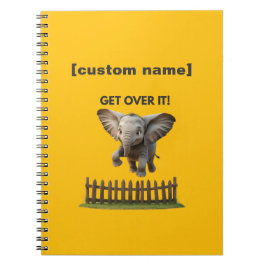 Caderno Espiral Elephant Voador de Texto ou Nome Personalizado