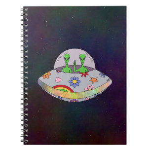 Caderno Espiral Eles vêm em Peace UFO