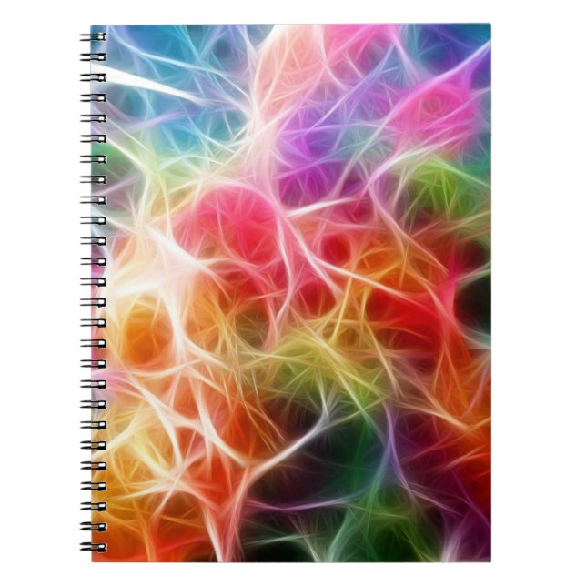 Caderno Espiral Eletricidade de iluminação colorida com Abstrato (Frente)
