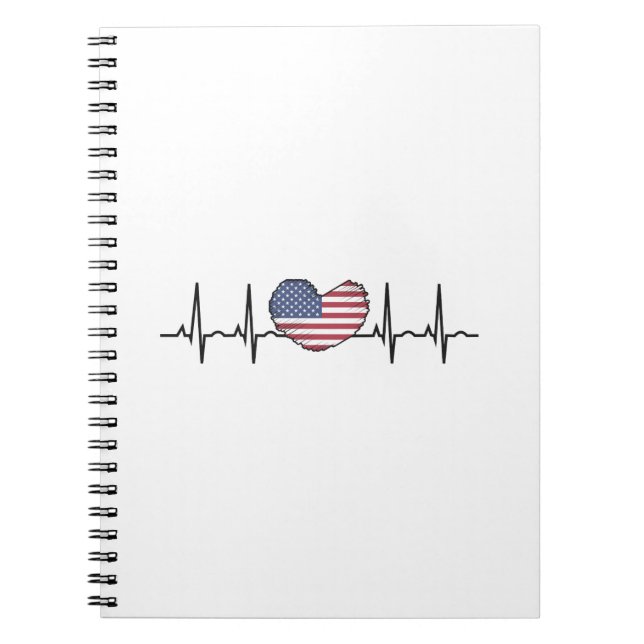 Caderno Espiral Eletrocardiografia ECG com pulsação de batimento c (Frente)
